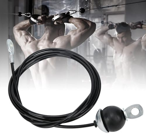 Agatige Cavo per Puleggia Fitness, Fune Metallica per Cavi da Palestra Cavo in Acciaio per Impieghi Gravosi Accessori per Sistema di Puleggia Fitness(2 Meter)