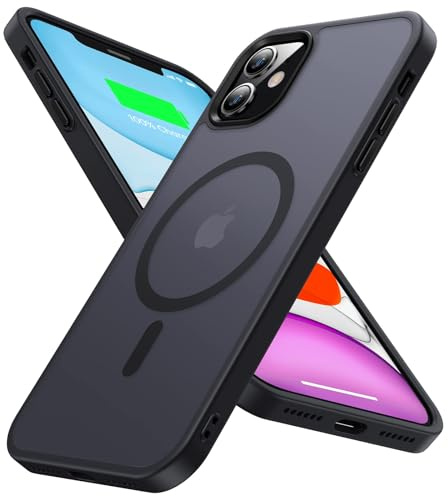 Olialia Strong Magnetic Case for iPhone 11, [Compatible with MagSafe] [Military Drop Protection] Skin-Friendly Touch Shockproof Protective Slim Phone Cover 6.1 inch, Black
