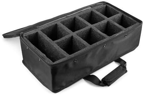 beamz AC420 Padded Soft Lighting Case for 8X BBP44 Portable LED PAR Uplights, Protective Transport Bag with Compartments & Accessory Storage Pocket