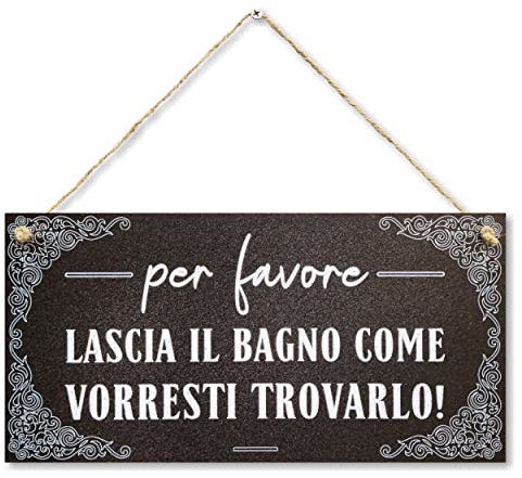 CARISPIBET Per Favore! | cartelli della Decorazione della casa del Bagno 15 x 30 cm