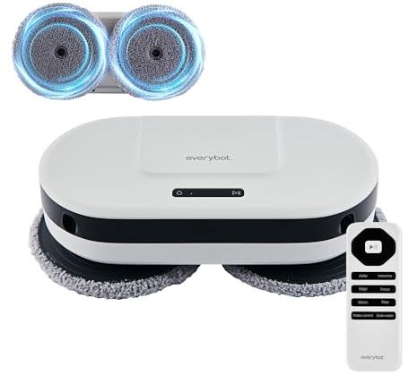 EVERYBOT EDEG2 Robot Mop Cleaner for Hard Floors, Dual Spin Powerful Mop Removes Dust and Stains, Quiet Fast Cleaning, Slim Design for Under Furniture, Remote Control