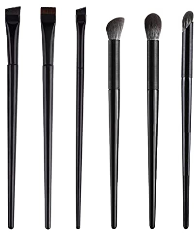 Set di 6 pennelli da trucco, pennello per sopracciglia piatto, pennello eyeliner smussato, applicatore per ombretto per modellare sopracciglia, applicare riflessi e ombre