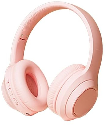 Casque de Jeu sans Fil 5,3 GHz, Bras Métalliques Rétractables de 40 Mm, Casque Bluetooth avec Rembourrage en Mousse à Mémoire de Forme pour PC, PS5, etc. (Rose pêche)