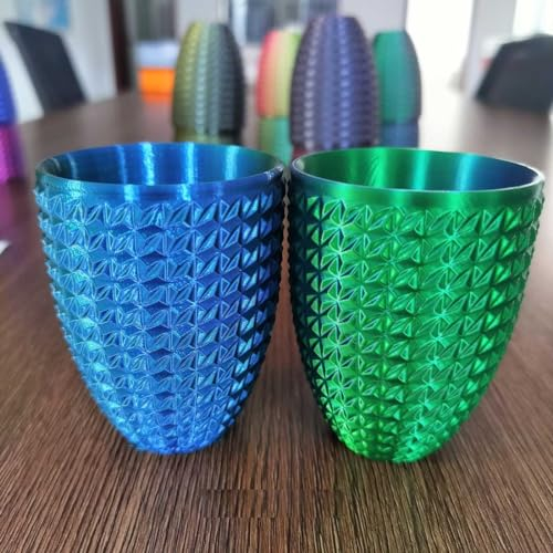 CC3D Seide Zweifarbiges PLA Filament Blau Grün 1,75 mm 1KG 3D Drucker Filament Zweifarbiges Coextrusions Glänzendes Metallic 3D Druck Material PLA Blau Grün