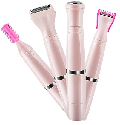 SOLUSTRE 4-in-1 Elektrischer Damenrasierer Wiederaufladbares Achsel Und Körperhaartrimmer Gerät Schmerzfreie Haarentfernung Für Gesicht Bikini Und Achseln Hautfreundliches Abs Material