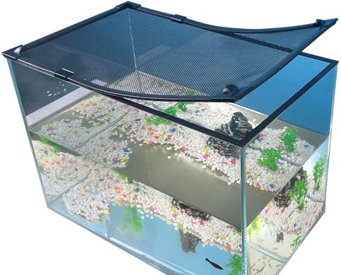 RODENET Magnetic Fish Tank Cover Net Aquarium Lid Mesh Top Hood Cut to Any Size Ventilation Transparency Anti-Jumping Aquarium Cover (39.4X19.7,100x50cm)