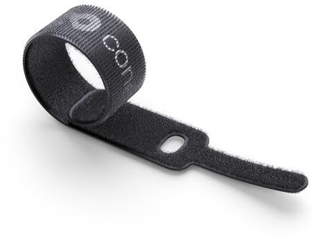 conecto, 50 Stück wiederverwendbare Kabelbinder, 10cm, Klett-Kabelbinder, Klettverschluss Kabelbinder für Kabelmanagement, Kabelbinder 50er Set, schwarz