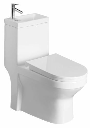 HYGIE Kombi-WC mit Waschbecken, Abgang senkrecht/waagerecht, Weiß