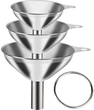 Entonnoir en acier inoxydable 3 pièces, ensemble d'entonnoirs de cuisine en acier inoxydable for remplir des bouteilles, Mini entonnoirs métalliques Entonnoir De Cuisine