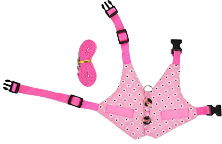 2 Sätze Hasenkleidung Bunny Suit hasenkostüme Bunny Outfit kaninchenzubehör Welpenkleid Hasenweste und Leine Ratte Outdoor-Kaninchen-Zugband Sommerhasen-Geschirr Baumwolle Rosa Supvox