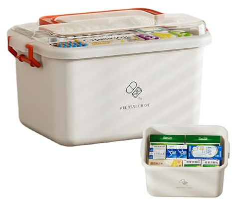 Organizer e conservazione per medicinali – plastica durevole | scatola grande | Conservazione multistrato resistente alle temperature | Design a prova di perdite per gioielli, medicinali e sch