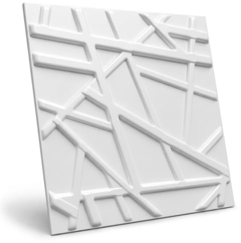 Deccart - Panneaux Muraux 50x50 cm Polystyrène XPS, Blanc, 1 pièce, 5m² | Panneau mural 3D Décoratif, Plaque murale decorative, Décoration murale, Relief texturé, Wall Panel, Deco Mur