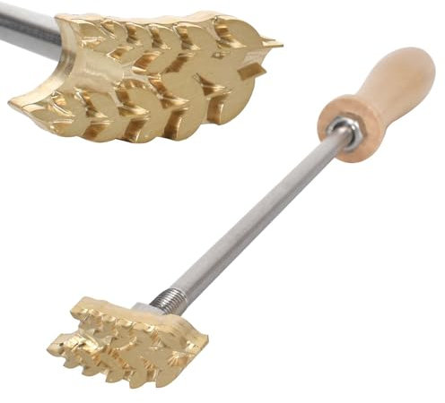 Benutzerdefiniertes Logo-Brandeisen, personalisiertes Metall-Brandeisen, Hitzestempel-Kit, benutzerdefinierte Holzbrennstempel-Heizung für Leder, Holz, Papier, Fleisch, Kuchen, Brot, Backen,3cm