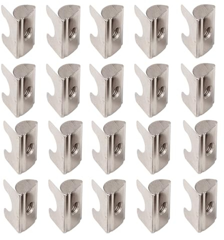40 M6, Nutensteine aus Kohlenstoffstahl, Roll in Feder-Nutenstein mit Kugel für Aluminium-Extrusionsprofil, für 3D-Drucker, CNC-Router, halbrunde Ausführung, 5 mm, 6 mm und 8 mm Schlitz
