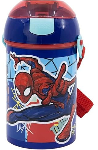 arlis Gourde Automatique Spiderman - Gourde Spiderman 450 ML (Gourde Pop Up Spider-Man)