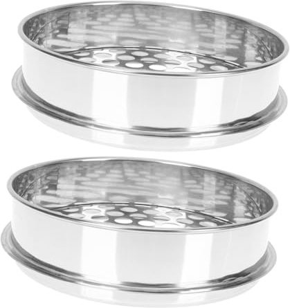 LALADEFIEE 2pcs Stainless Steel Mesh Sieve for Sifting Sifter for Rocks Compost Dish Strainer Flour Strainer Rock Sifter Screen for Kitchen Gardening