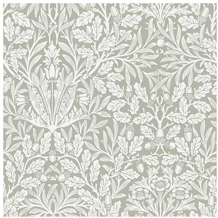 William Morris at Home Acorn Sage Wallpaper | Paste the Wall | Green Leaves | Eco-Friendly