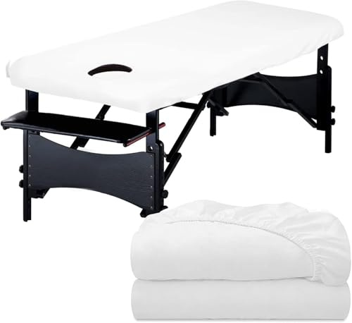 Lot de 2 Housse Table Massage Lavables, Drap housse table de massage Imperméables, Résistantes à l'huile Housses de Protection pour lit de Massage 80 x 190 x 12 cm