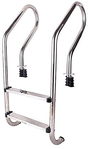 Swimming Pool Handrail,Swimming Pool Handrail, 304 Stainless Steel Humanized Swimming Pool Grab Rail, 2 Step Pool Ladder for 0.6-0.9m Inground Pool Entry/Silver/1mm
