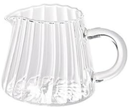 CFY652 Salseras Jarra de Leche y café a Rayas de 150 ml con asa, Transparente, for Salsera Salsera