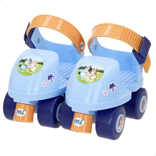 Bluey Patines 4 Ruedas Talla 22 a 29, Máx. 20 kg, Niños +3 años, Medidas, Talla Ajustable, Freno Delantero, Diseño Colorido, Desarrollo de la motricidad Fina y Estabilidad (77731)