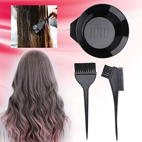 Naroote Ciotola per Colorare i Capelli e Set di Pennelli per Uso Professionale in Salone, Strumenti Durevoli per la Tintura dei Capelli, 3 Pezzi per Acconciature Migliori, Strumenti per la