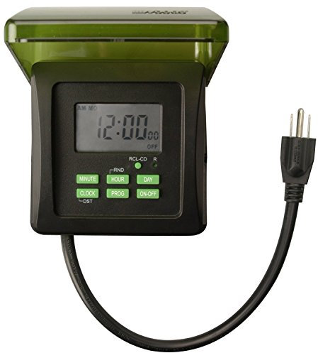 Southwire Woods Outdoor Heavy Duty Digital Plug-In Timer - 7-Day Programmable Timekeeper - Dual Grounded Outlets - Weatherproof Energy-Saving - Ideal for Holiday Lights & Outdoor Equipment