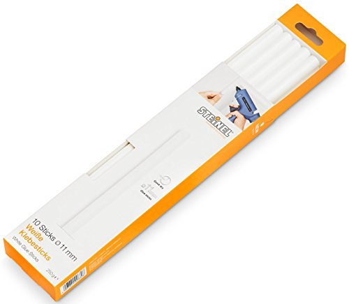 Steinel Bâtons de colle chaude blanche - diam. 11mm - stylo á colle chaude - cartouches á colle chaude blancs d'une longueur de 250 mm - 250 g -10 bâtons - 006808