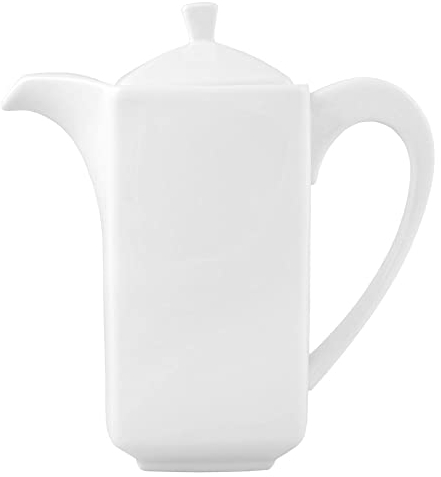Dajar Porto Théière 600 ML en Porcelaine, Blanche, 17 x 8 x 17,6 cm