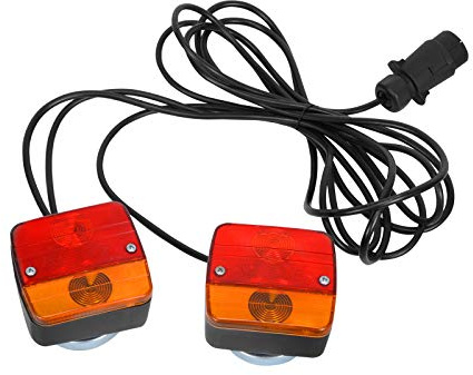 Voilamart Anhänger Rückleuchten Set für PKWmit,mit Magnet verkabelt - 7,5m Kabel, 7 poliger Stecker,12V Anhängerbeleuchtung Rückleuchten verkabelt für PKW-Anhänger Straßenverkehr Rücklich