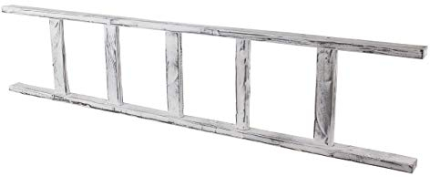 Scala in legno, porta asciugamani, scala decorativa in legno antico (165 cm, grigio vintage)