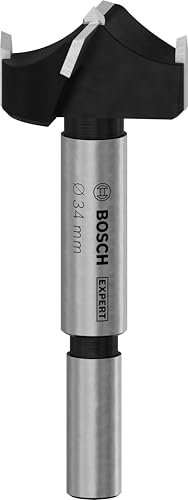 Bosch 1 punta per trapano a cerniera Expert in legno laminato (per piastre rivestite in plastica, piastra per mobili in legno massiccio, 34 mm, accessori professionali)