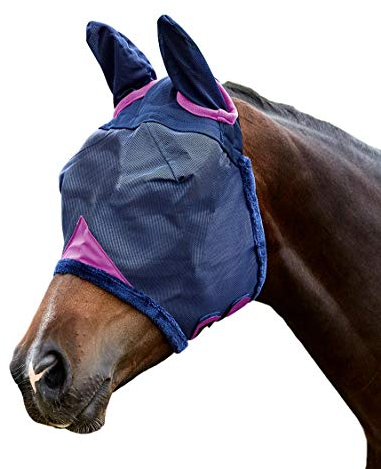 Weatherbeeta Comfitec Durable Mesh with Ears Fly Mask Pony Navy Purple