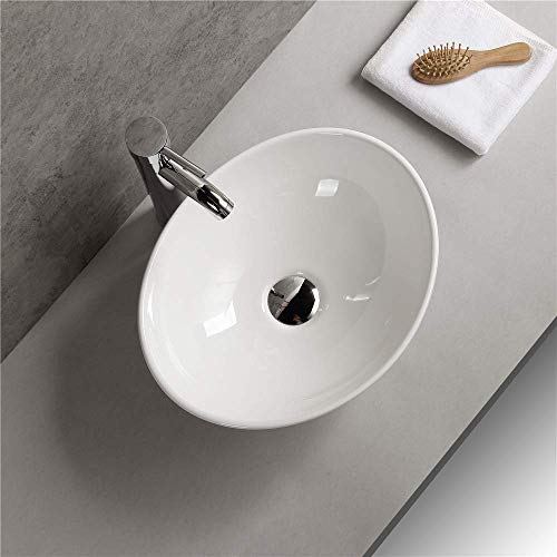 Ceramic Countertop Wash Basin, Wash Basin, Hand Washbasin, Toilet Oval Ceramic White, Various Models (Oval 41 x 33 x 14)