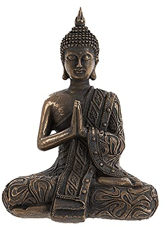 F&G Supplies 19cm Mystic Thai Cold Cast Bronze Buddha in Lotus position - a beautiful tranquil ornament 19cm tall!
