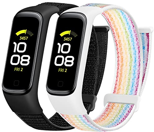 Huamanlou Armband Kompatibel mit Samsung Galaxy Fit 2 Armband, Nylon Atmungsaktives Verstellbares Uhrenarmband Sport Ersatzarmband für Galaxy Fit 2