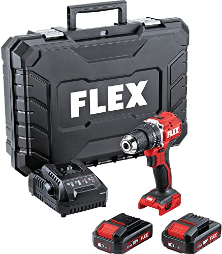 Flex Akku Schlagbohrschrauber PD 2G 18.0 EC LD/2.5 Set (Akkuschrauber inkl. Akku 2,5 Ah, 18 V, bürstenloser Motor, 2-Gänge, ergonomischer Griff, kurze Kopflänge) 519057