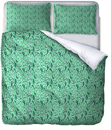 Set Di Biancheria Da Letto Natalizia 240X220Cm, Set Copripiumino Una Piazza E Mezza In Microfibra Per Adulti Con Cerniera E 2 Federa, Motivo Stampati In Stampa Girino Piccolo 3D, Confortevole