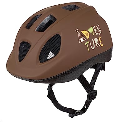 POLISPORT 8740300049 - XS Kids Adventure Casco da bicicletta per bambini regolabile (46-53 cm) con certificazione CE per ciclismo skateboard pattinaggio a colori Marrone