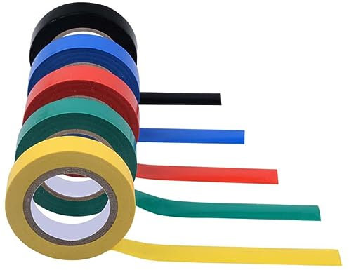 PartyKindom 10rollen Pvc Isolierband Wasserdichtes Elektrisches Klebeband Grün Blau Gelb Schwarz Und Rot Je Hohe Isolierung Für Industrie Und Heimwerkerarbeiten