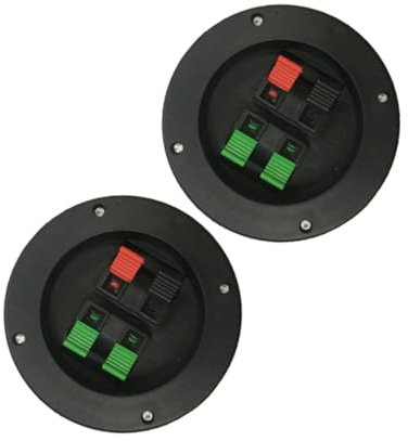MOLUCKFU Connettore per Altoparlanti 2 Pezzi 4 Porte, Facile da Installare, in Plastica Nera, Ricambio per Casse Acustiche e Accessori per Impianti Audio