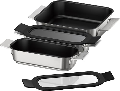 Bosch, Set de 3 recipientes para FlexInducción, HEZ9FF030 | Saca el máximo partido a tu zona flexible con estos recipientes adaptables.
