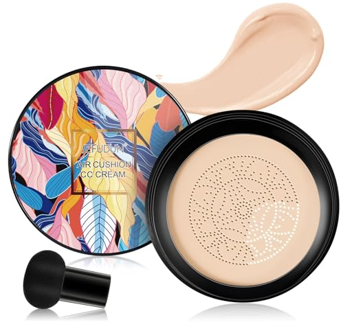 Mushroom Head Air Cushion CC Cream, Foundation Moisturizing Concealer BB Cream, Langlebig CC Cream Flüssige Foundation, Concealer Foundation, geeignet für alle Hauttypen (Natürlich,100g)