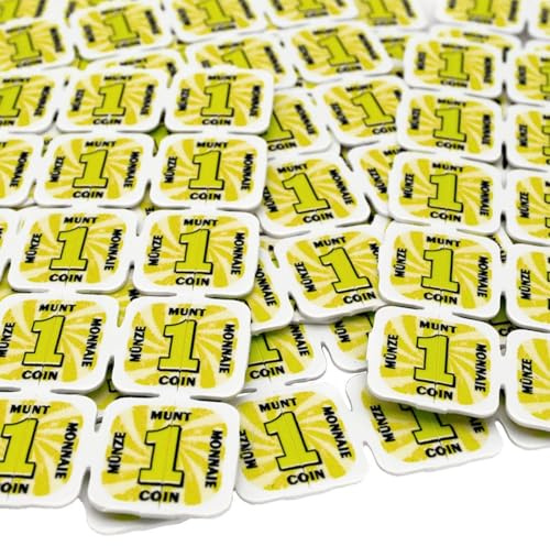 CombiCraft Jetons avec Plaque en Plastique avec 10 000 jetons séparables en Jaune à casser en 2 Demi-pièces, méthode de paiement pour Festivals et événements