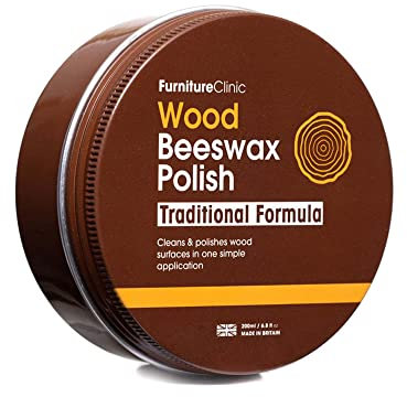 Furniture Clinic Natural Oak Coloured Beeswax Polish for Wood & Furniture - 200ml – (Package may vary)