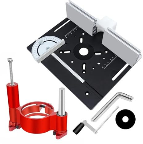 Mesa de fresadora Sistema De Elevación De Enrutador De Precisión Mejorado Y Placa De Inserción De Mesa De Enrutador De Aluminio, Base De Elevación De Enrutador De Madera For Bancos De Trabajo, Herrami