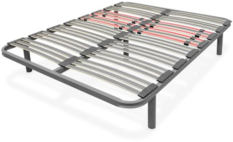 Duérmete Online - Somier Multiláminas Reforzado con Reguladores Lumbares de 150 x 190 con 5 Patas de 25cm Incluidas