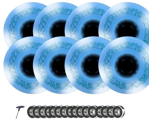 Generisch Indoor/Outdoor Rollschuh Räder 8er Pack leuchtende 72 mm 76 mm 80 mm Inlineskate Rollen Ersatzrollen mit ABEC 9 Lager 90A Rollhockey Rollen 8 Stück