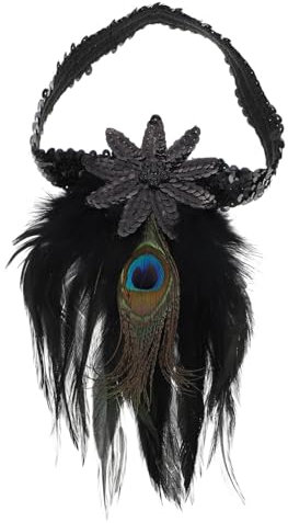TOGEVAL Vintage Peacock Haarschmuck Für Frauen Federschmuck Mit Glitzer Kostüm Stirnband Für Karneval Und Feste Einzigartige Haardekoration Für Erwachsene Und Unvergessliche