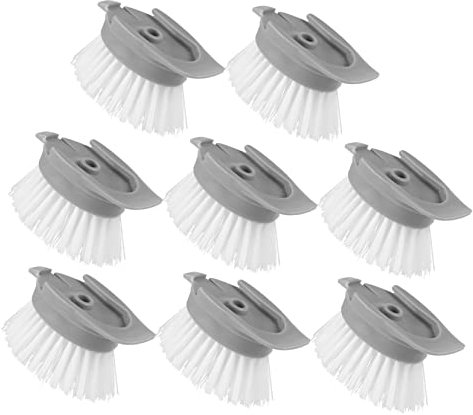 Healeved 8pcs Cleaning Brush Head Replacement Dish Brush Head Long Handle for Pot Cleaning